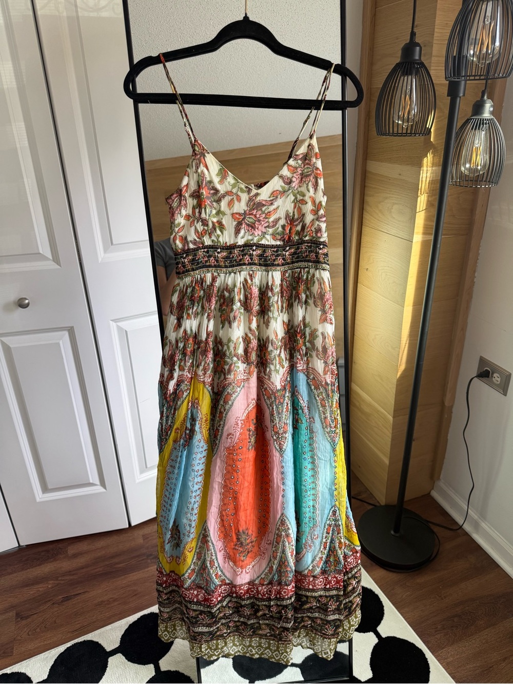Floral Patchwork Maxi Sundress in Multicolor